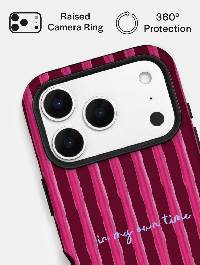 In My Own Time Stripey Quote Ultra Protective iPhone Case Phone Cases Skinnydip London