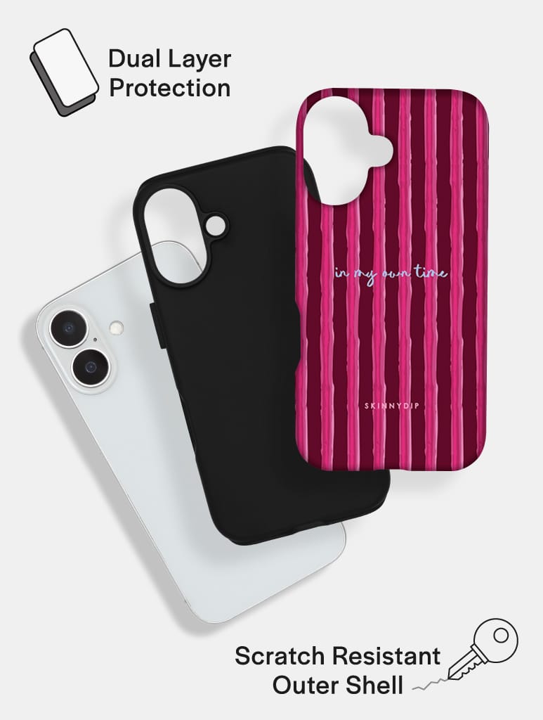 In My Own Time Stripey Quote Ultra Protective iPhone Case Phone Cases Skinnydip London
