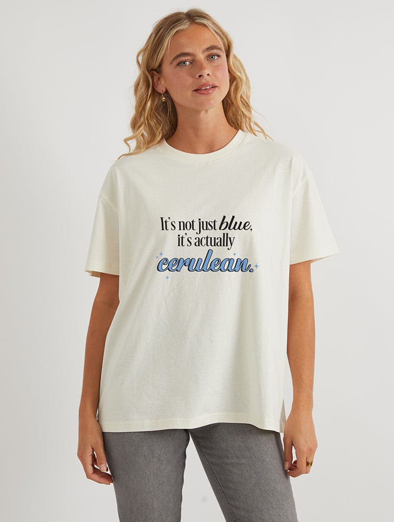 It's Actually Cerulean T-Shirt In White Tops & T-Shirts Skinnydip London