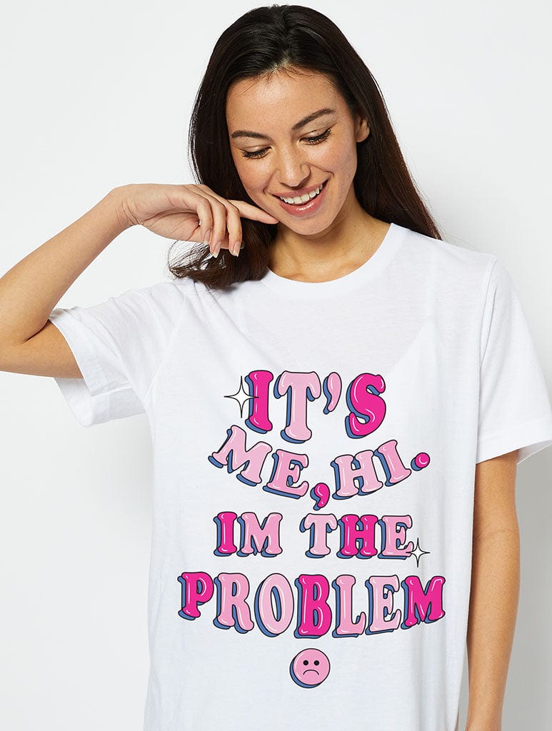 It's Me, Hi, I'm the Problem White T-Shirt Tops & T-Shirts Skinnydip London