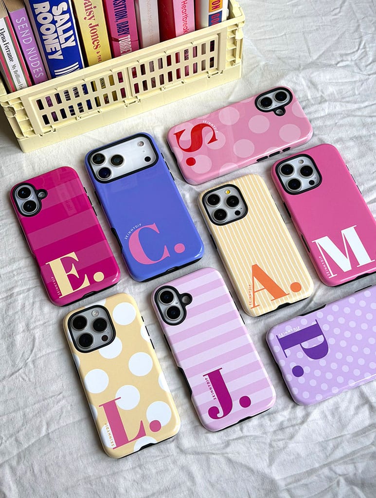 'J' Initial Patterned Pink Ultra Protective iPhone Case Phone Cases Skinnydip London