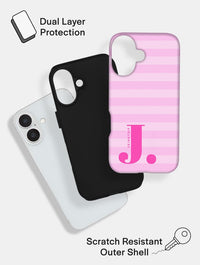 'J' Initial Patterned Pink Ultra Protective iPhone Case Phone Cases Skinnydip London