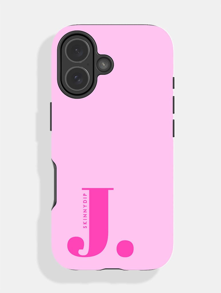 'J' Initial Pink Ultra Protective iPhone Case Phone Cases Skinnydip London