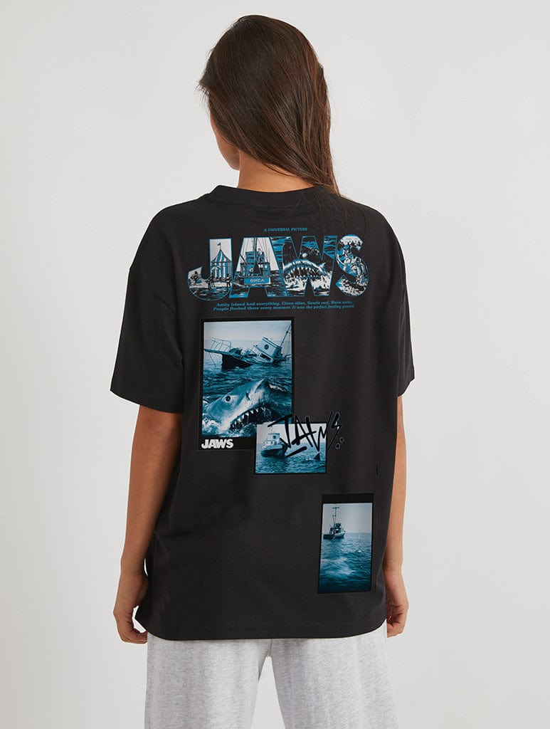 Jaws x Skinnydip No Swimming T-Shirt In Black Tops & T-Shirts Skinnydip London