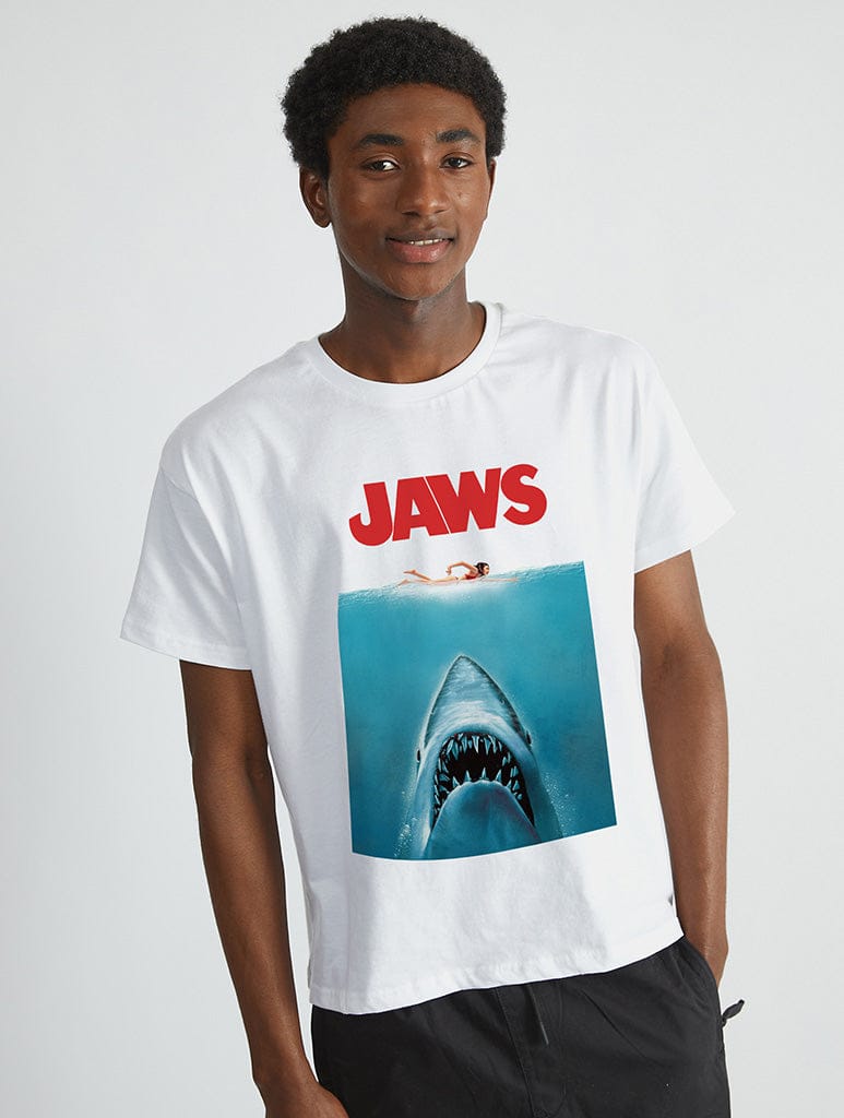 Jaws x Skinnydip Poster T-Shirt In White Tops & T-Shirts Skinnydip London