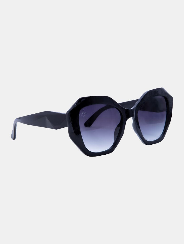Jeepers Peepers Black Hexagon Frame With Smoke Grad Lenses Sunglasses Jeepers Peepers