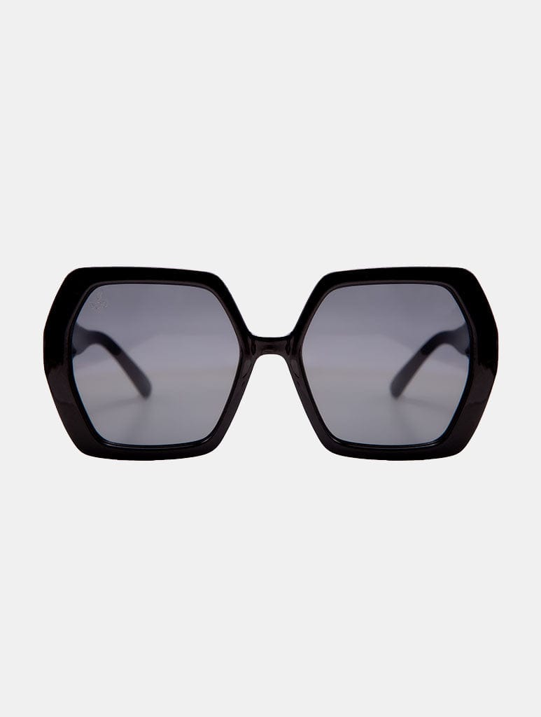 Jeepers Peepers Black Hexagon Frame With Smoke Lenses Sunglasses Jeepers Peepers