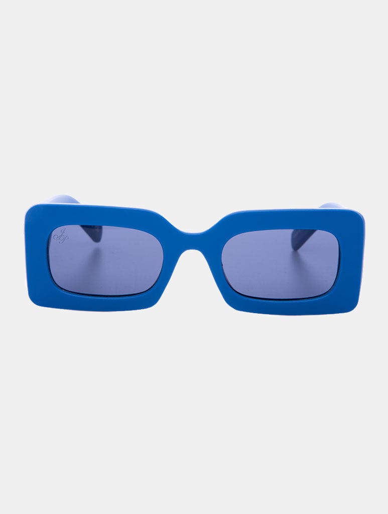 Jeepers Peepers Blue Rectangle Frames With Smoke Lens Sunglasses Jeepers Peepers