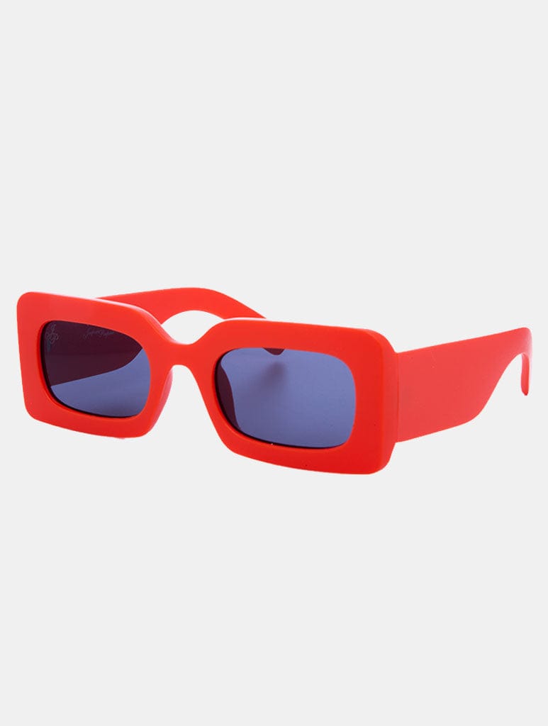 Jeepers Peepers Orange Rectangle Frames With Smoke Lens Sunglasses Jeepers Peepers