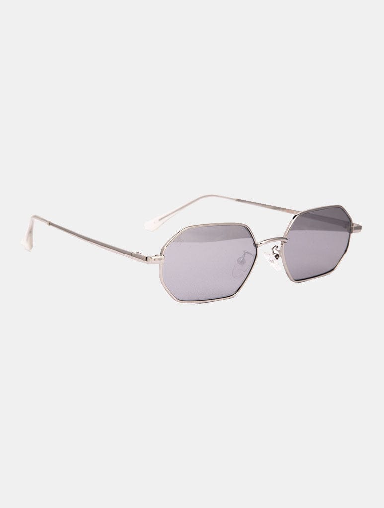 Jeepers Peepers Silver Rectangle Frame With Silver Lenses Sunglasses Jeepers Peepers