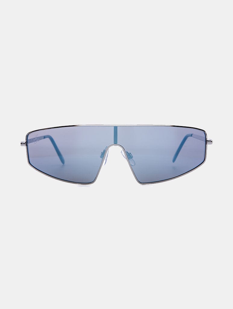 Jeepers Peepers Silver Visor With Blue Lenses Sunglasses Jeepers Peepers