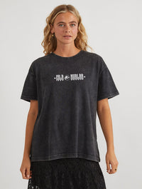 Jurassic World x Skinnydip Band T-Shirt In Acid Wash Tops & T-Shirts Skinnydip London