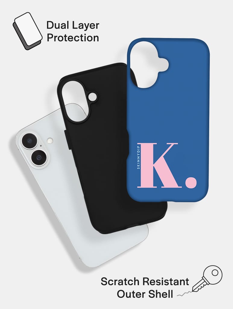 'K' Initial Navy Ultra Protective iPhone Case Phone Cases Skinnydip London