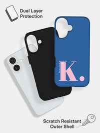 'K' Initial Navy Ultra Protective iPhone Case Phone Cases Skinnydip London