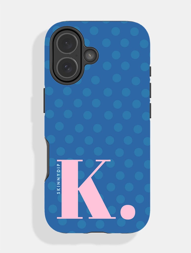 'K' Initial Patterned Navy Ultra Protective iPhone Case Phone Cases Skinnydip London