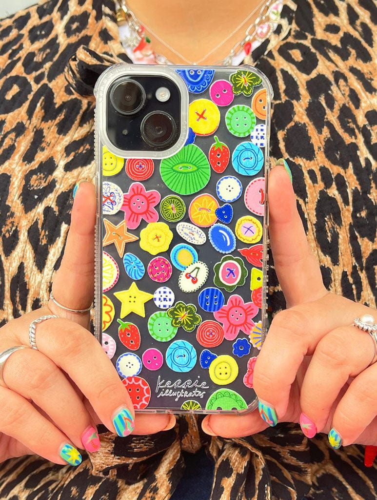 Kerrie Illustrates x Skinnydip Buttons Shock iPhone Case Phone Cases Skinnydip London