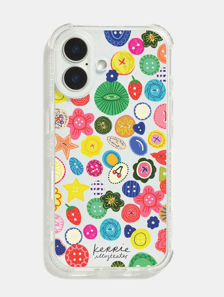 Kerrie Illustrates x Skinnydip Buttons Shock iPhone Case Phone Cases Skinnydip London