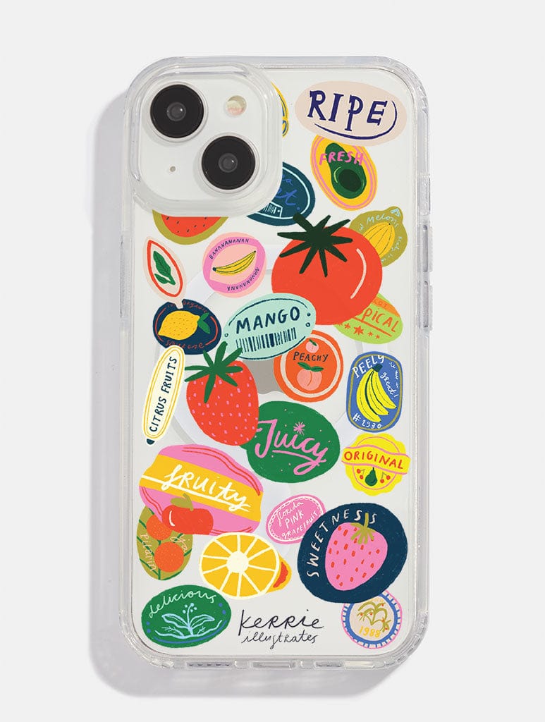 Kerrie Illustrates x Skinnydip Fruit Stickers MagSafe iPhone Case Phone Cases Skinnydip London