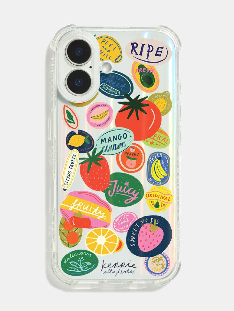 Kerrie Illustrates x Skinnydip Fruit Stickers Shock iPhone Case Phone Cases Skinnydip London