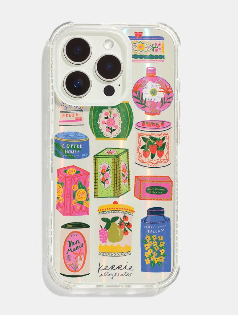 Kerrie Illustrates x Skinnydip Vintage Tins Shock iPhone Case Phone Cases Skinnydip London