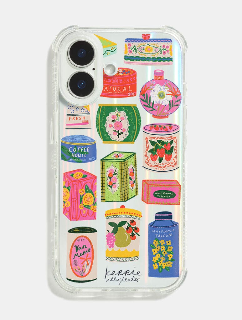 Kerrie Illustrates x Skinnydip Vintage Tins Shock iPhone Case Phone Cases Skinnydip London
