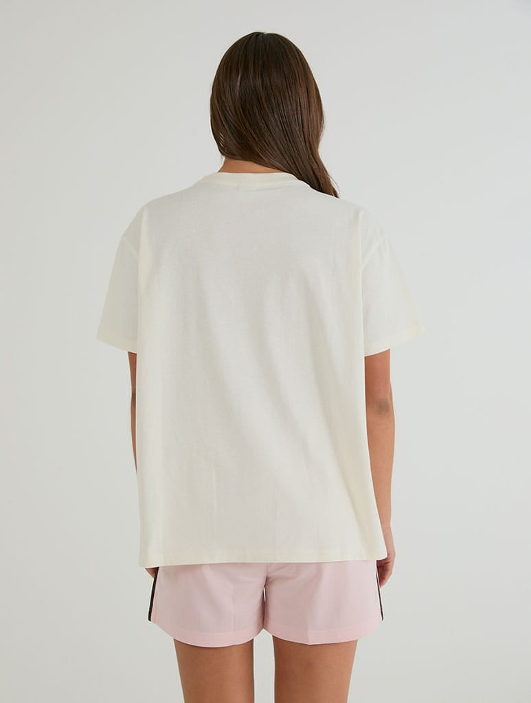 Kissco Stars T-Shirt In White Tops & T-Shirts Skinnydip London