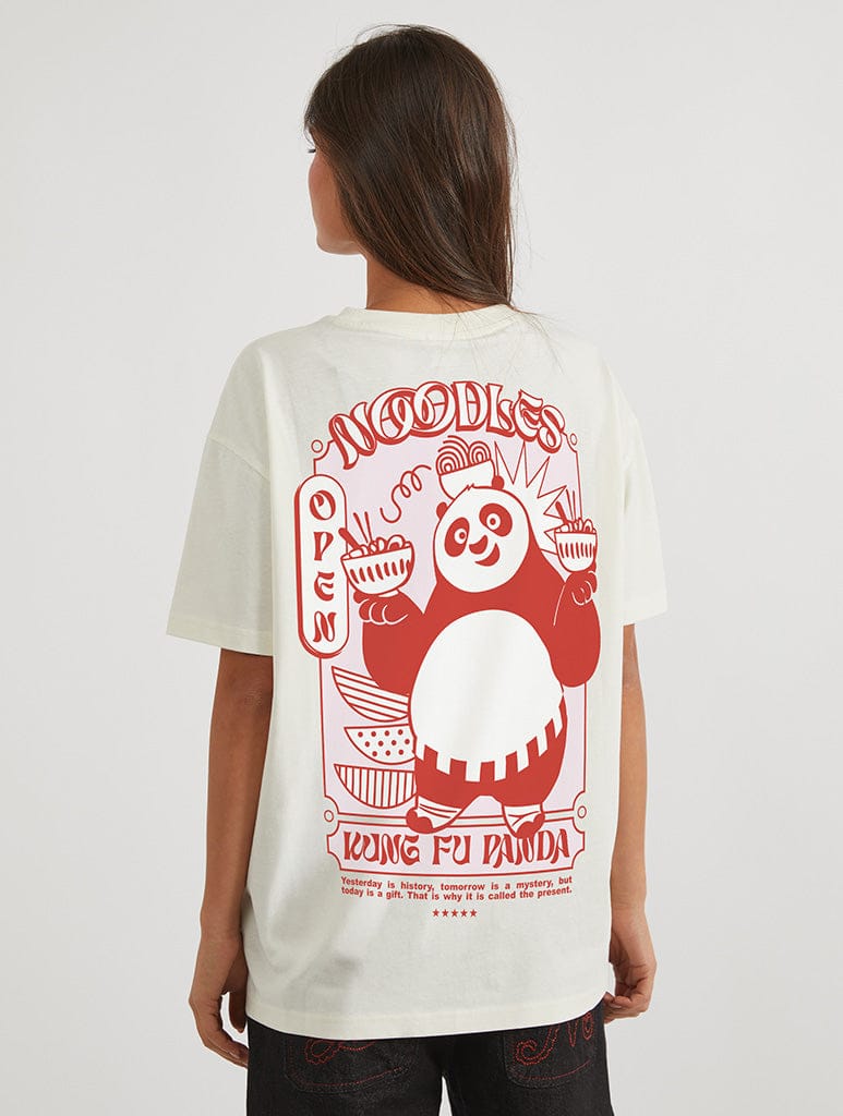 Kung Fu Panda x Skinnydip Noodle T-Shirt In White Tops & T-Shirts Skinnydip London