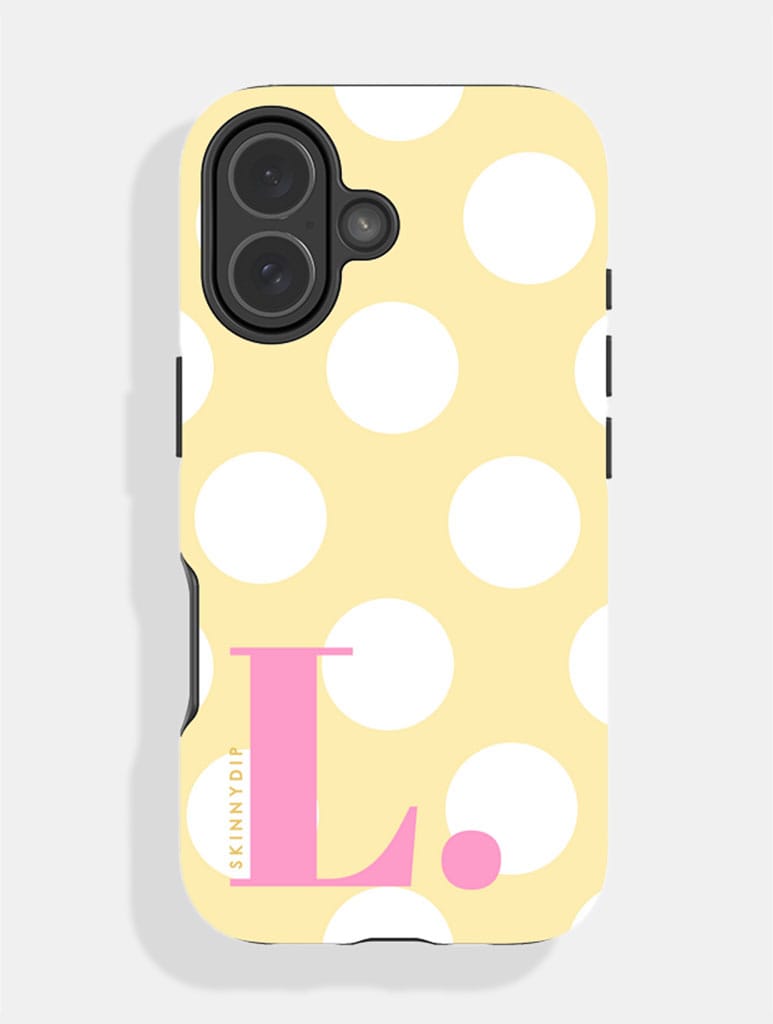 'L' Initial Patterned Yellow Ultra Protective iPhone Case Phone Cases Skinnydip London