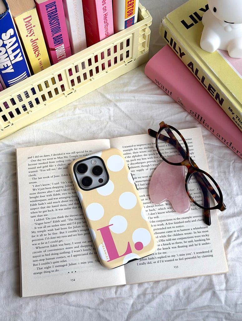 'L' Initial Patterned Yellow Ultra Protective iPhone Case Phone Cases Skinnydip London