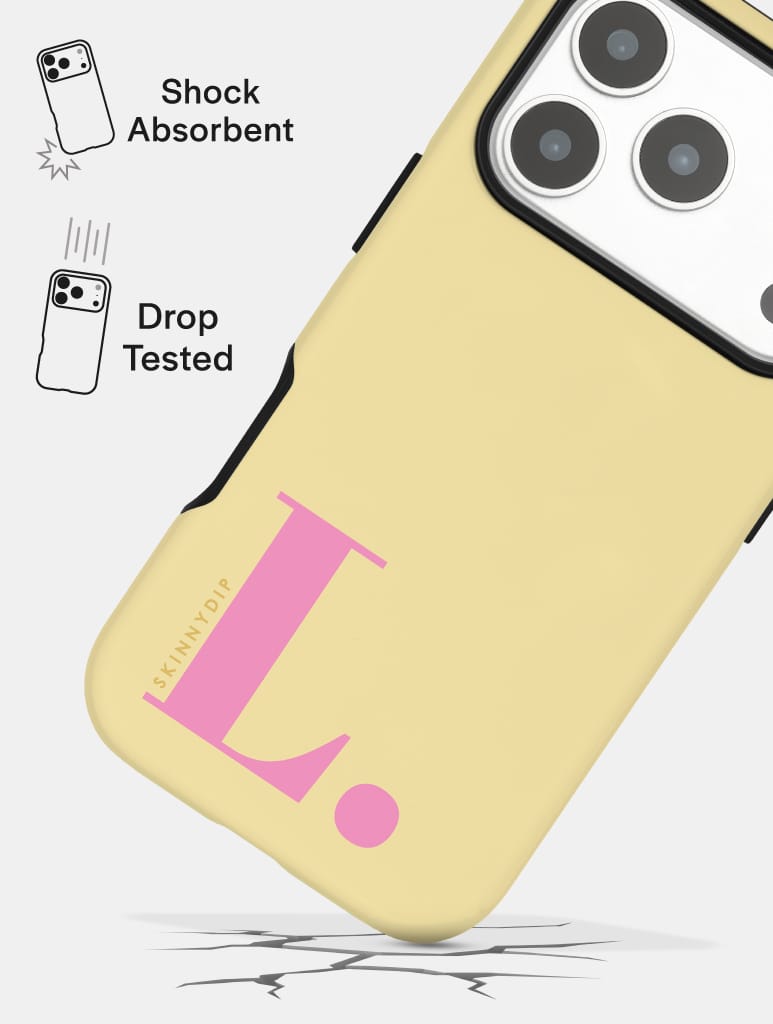 'L' Initial Yellow Ultra Protective iPhone Case Phone Cases Skinnydip London