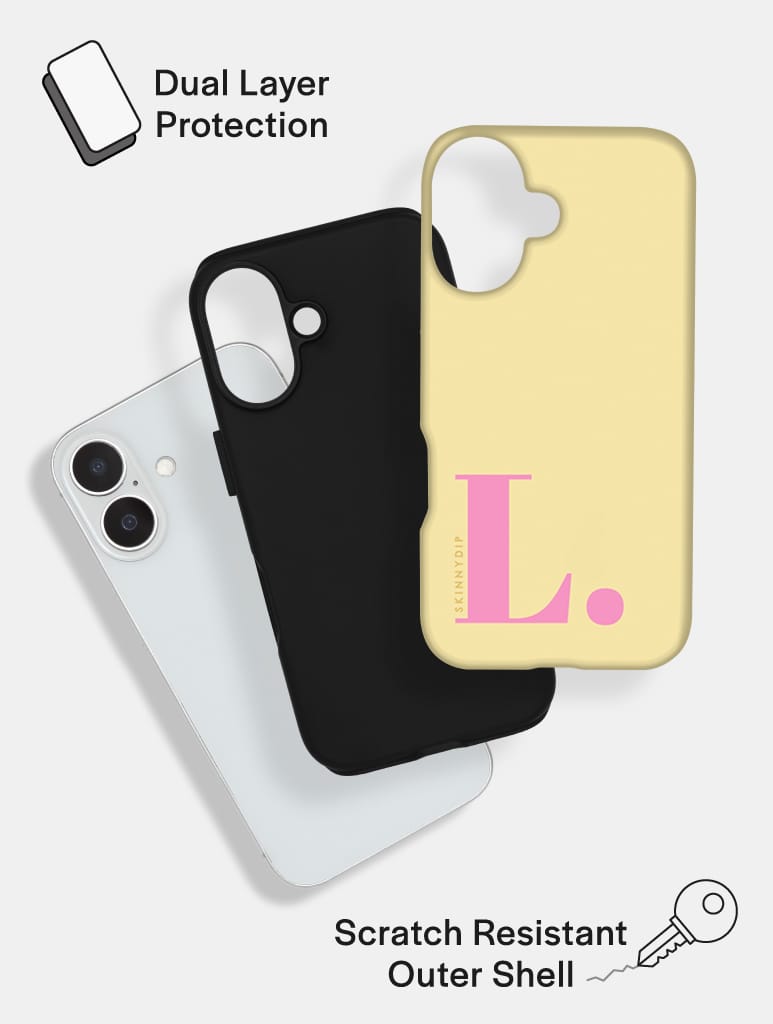'L' Initial Yellow Ultra Protective iPhone Case Phone Cases Skinnydip London