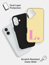 'L' Initial Yellow Ultra Protective iPhone Case Phone Cases Skinnydip London