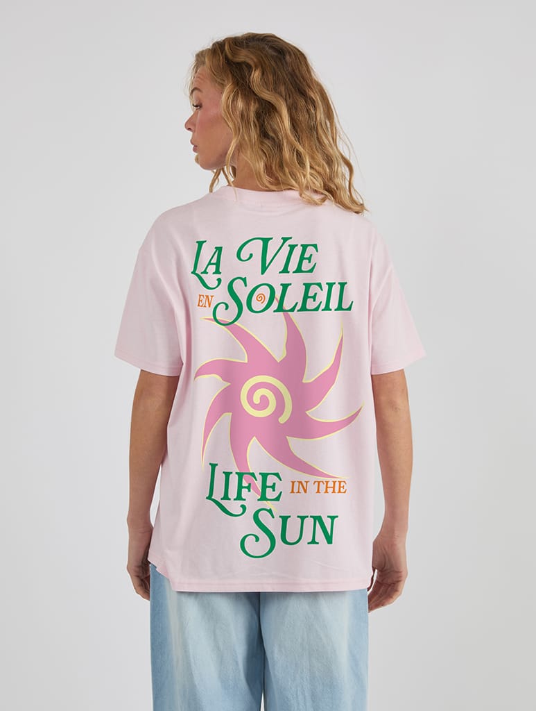 La Vie En Soleil T-Shirt In Pink Tops & T-Shirts Skinnydip London