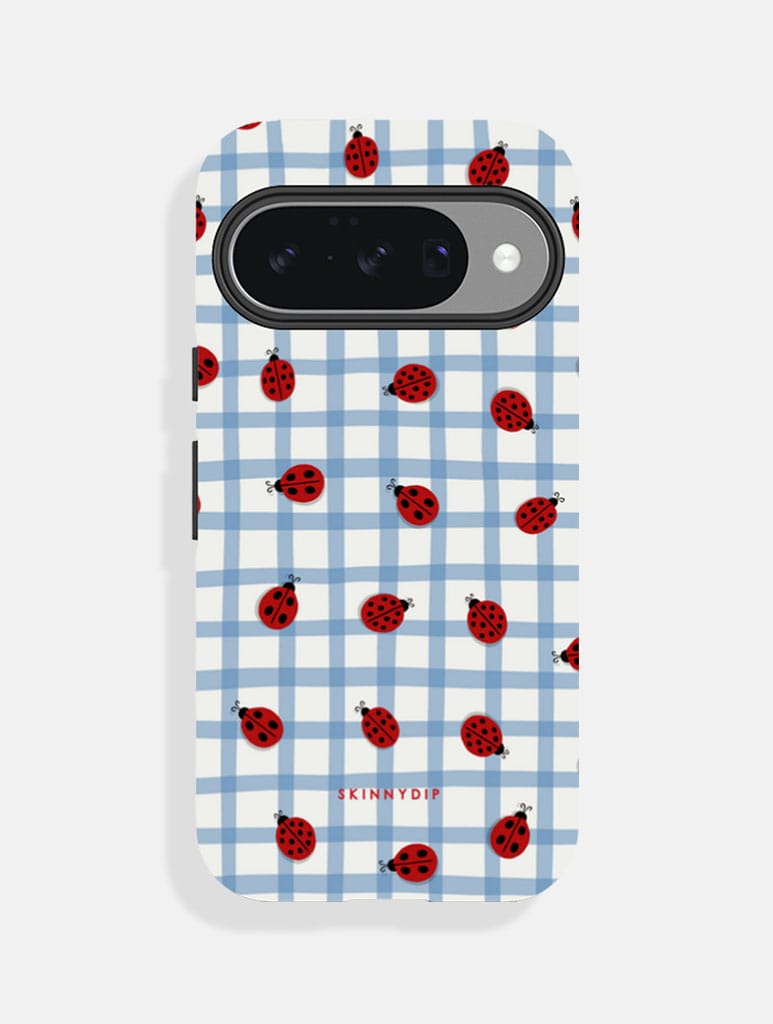 LadyBird Blue Gingham Repeat Ultra Protective Google Pixel Case Phone Cases Skinnydip London