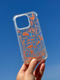 Lauren Emmett x Skinnydip Hot Girls Drink Aperols Shock iPhone Case Phone Cases Skinnydip London