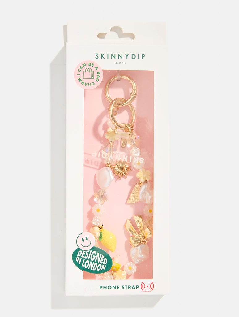Lemon Sunshine Beaded Charm Phone Grips Skinnydip London