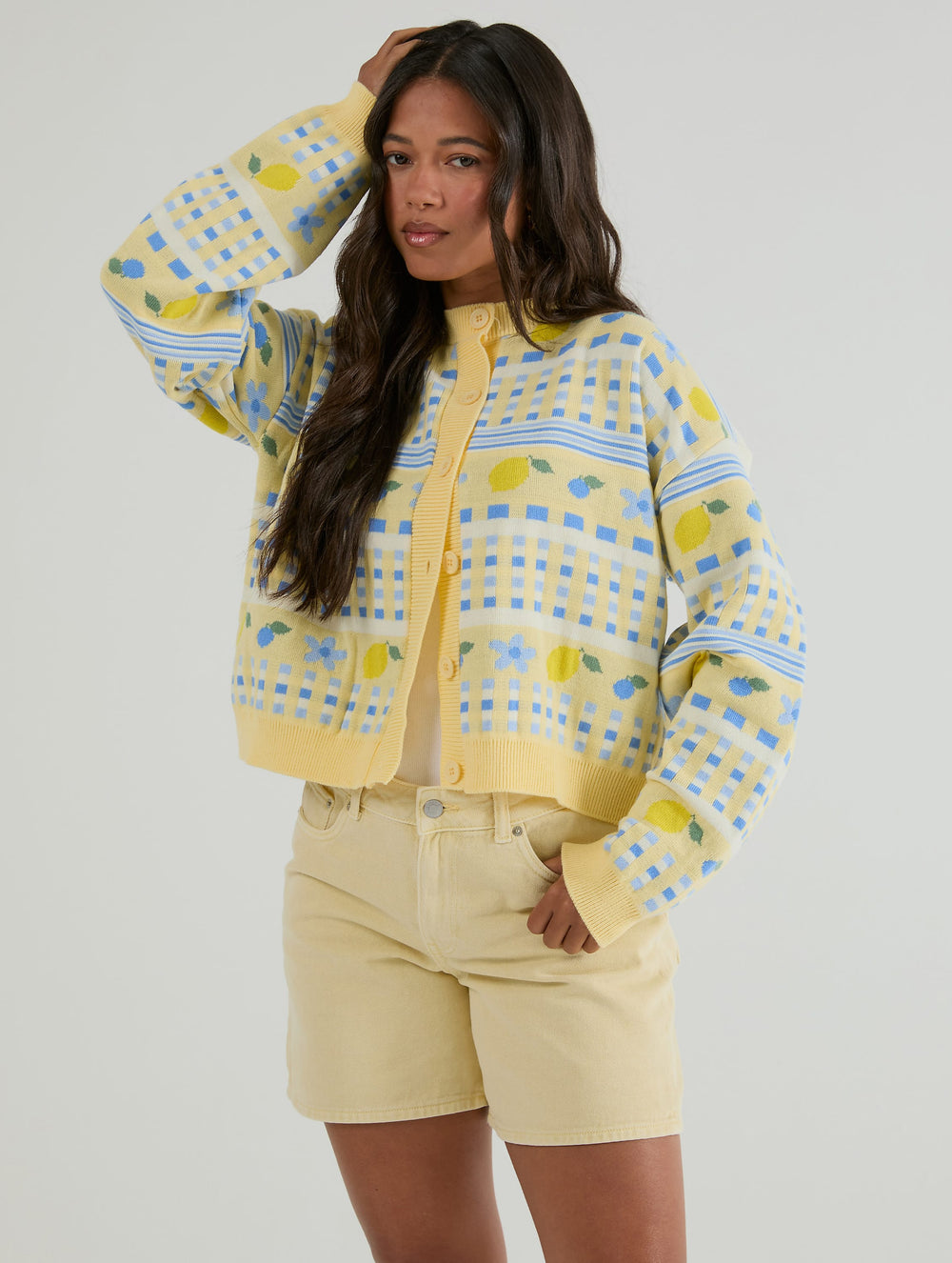 Lemon Yellow Stripe Knitted Cardigan Jumpers & Cardigans Skinnydip London