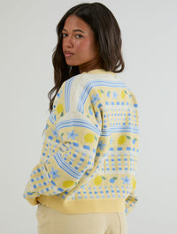 Lemon Yellow Stripe Knitted Cardigan Jumpers & Cardigans Skinnydip London