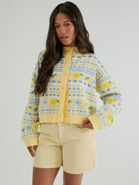 Lemon Yellow Stripe Knitted Cardigan Jumpers & Cardigans Skinnydip London