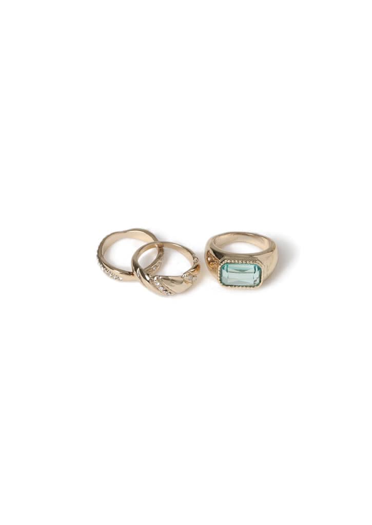 Liars & Lovers 3 Pack Stacking Rings with Stones Jewellery Liars & Lovers