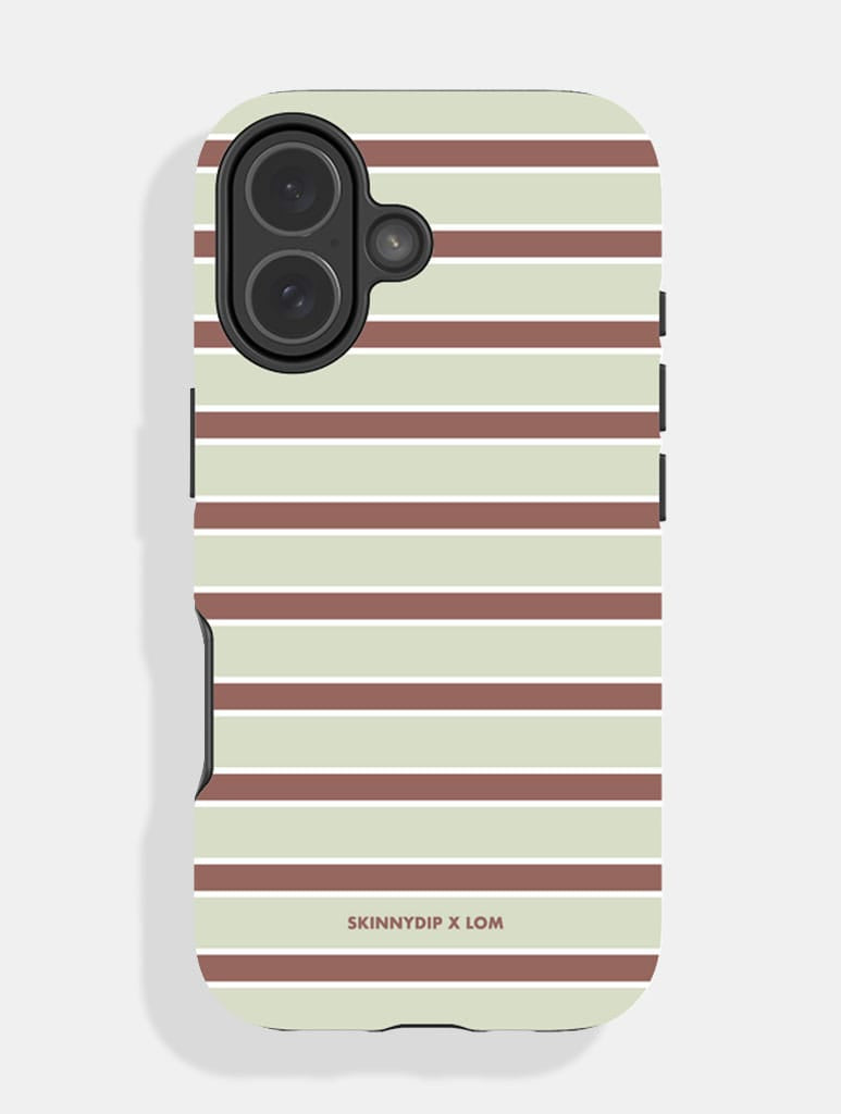 Life Of Mummies x Skinnydip Soft Sage Stripe Ultra Protective iPhone Case Phone Cases Skinnydip London