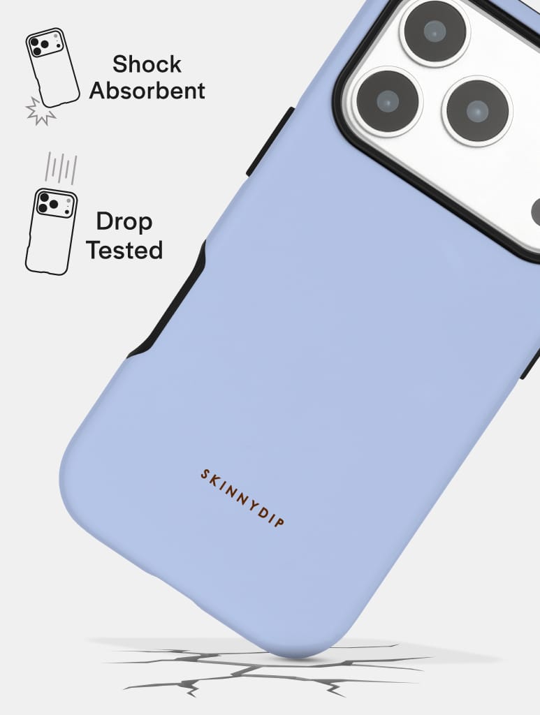 Light Blue with Brown Solid Colour Ultra Protective iPhone Case Phone Cases Skinnydip London