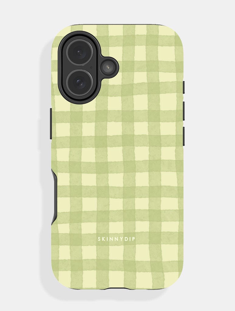 Light Green Gingham Ultra Protective iPhone Case Phone Cases Skinnydip London