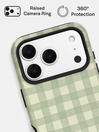 Light Green Gingham Ultra Protective iPhone Case Phone Cases Skinnydip London