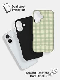 Light Green Gingham Ultra Protective iPhone Case Phone Cases Skinnydip London