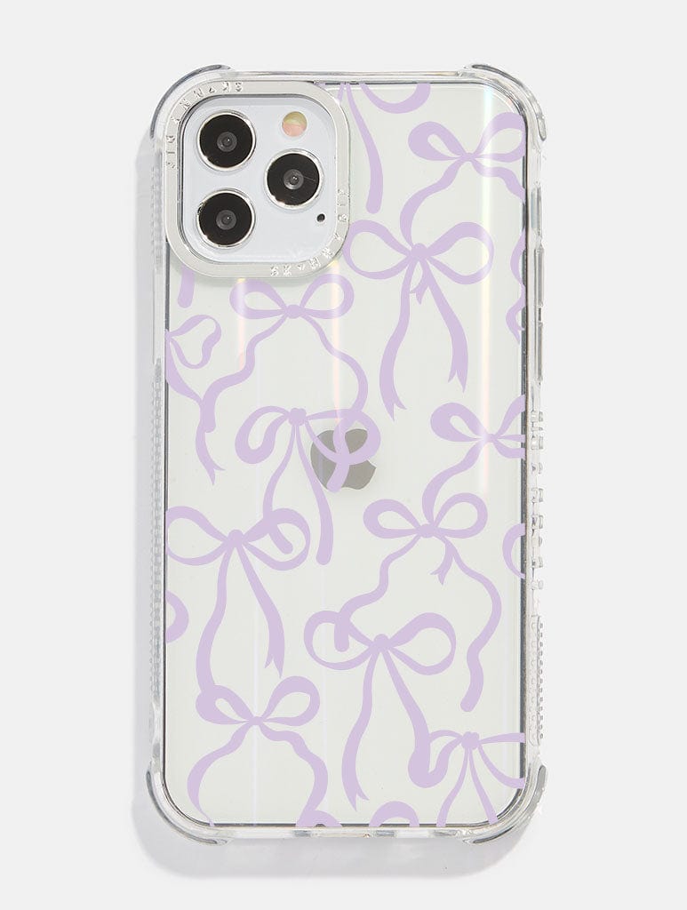 Lilac Bows Holo Shock iPhone Case Phone Cases Skinnydip London