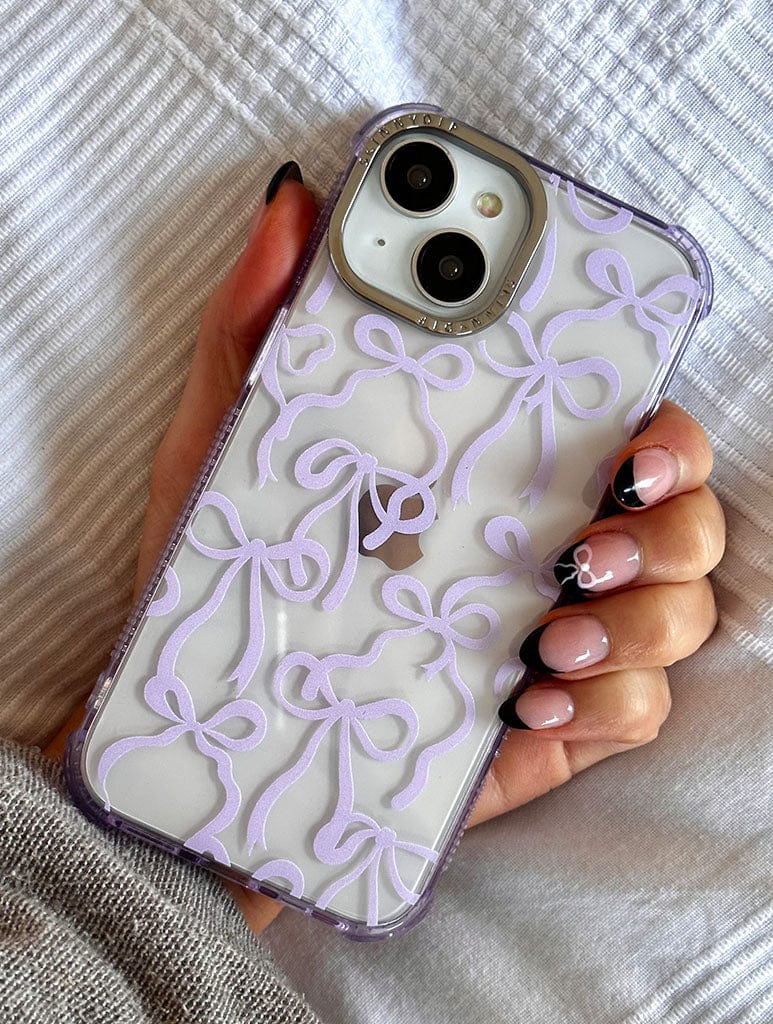 Lilac Bows Shock iPhone Case Phone Cases Skinnydip London
