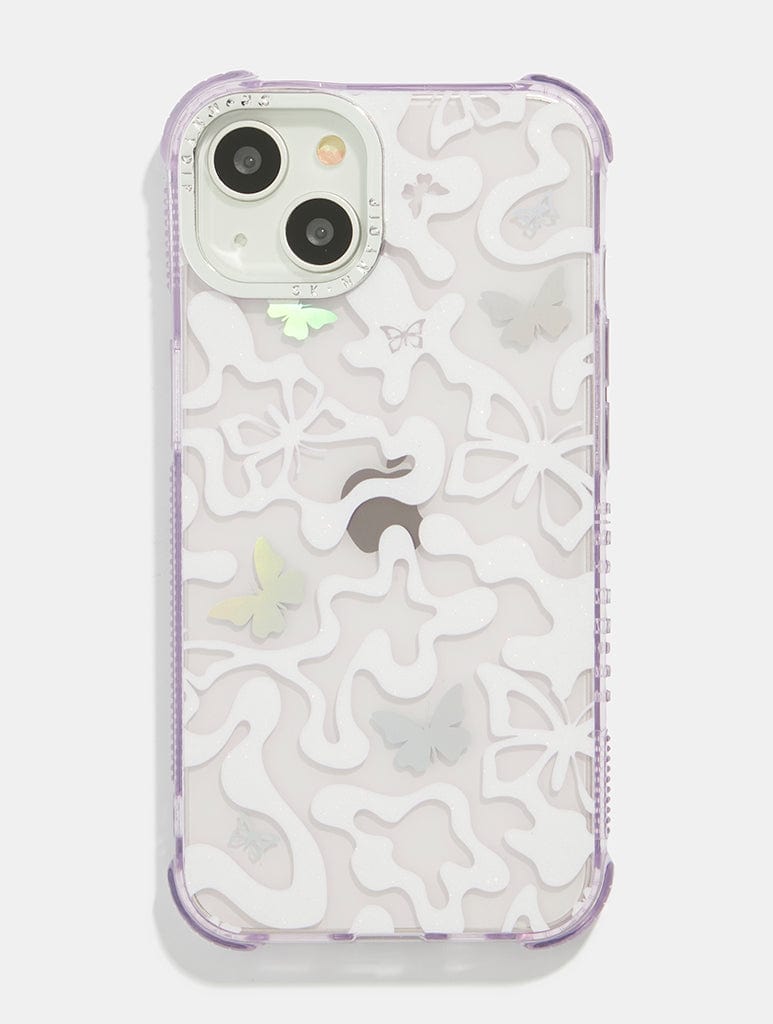 Lilac Butterfy Swirl Shock Case Phone Cases Skinnydip London