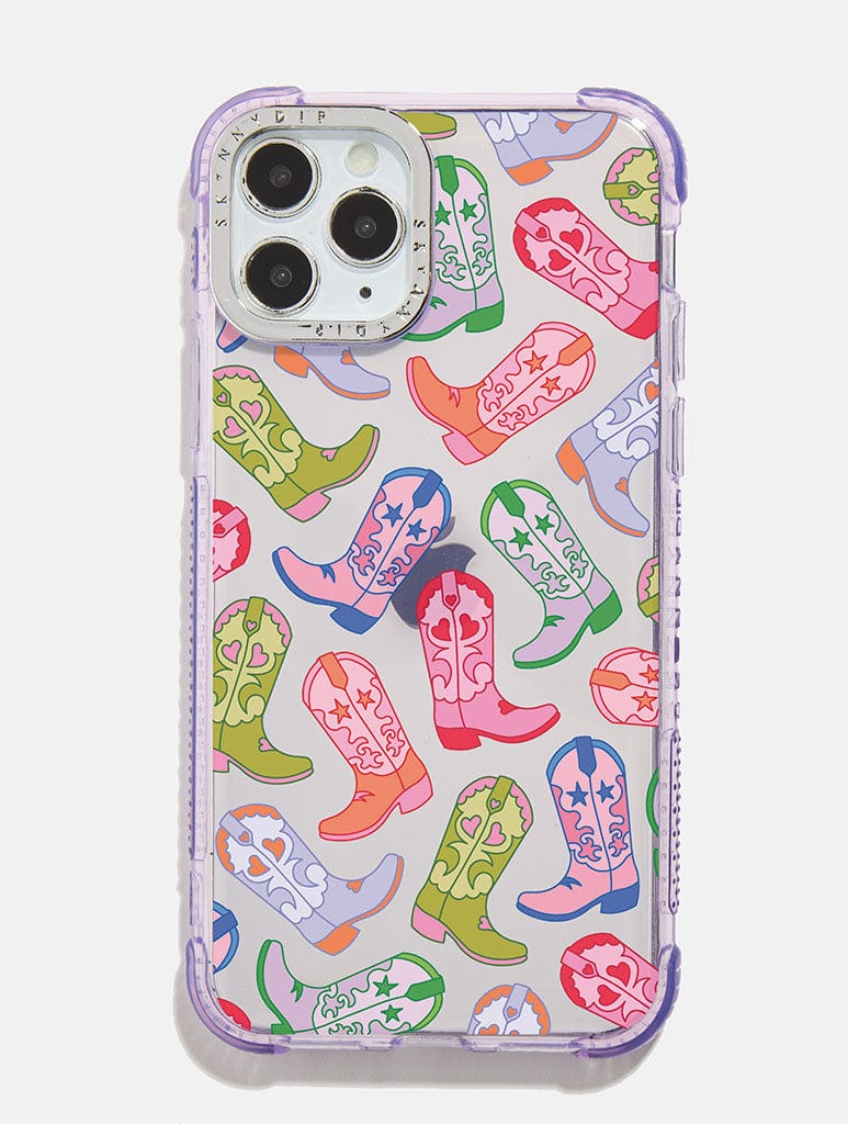 Lilac Cowboy Boot Repeat Shock iPhone Case Phone Cases Skinnydip London