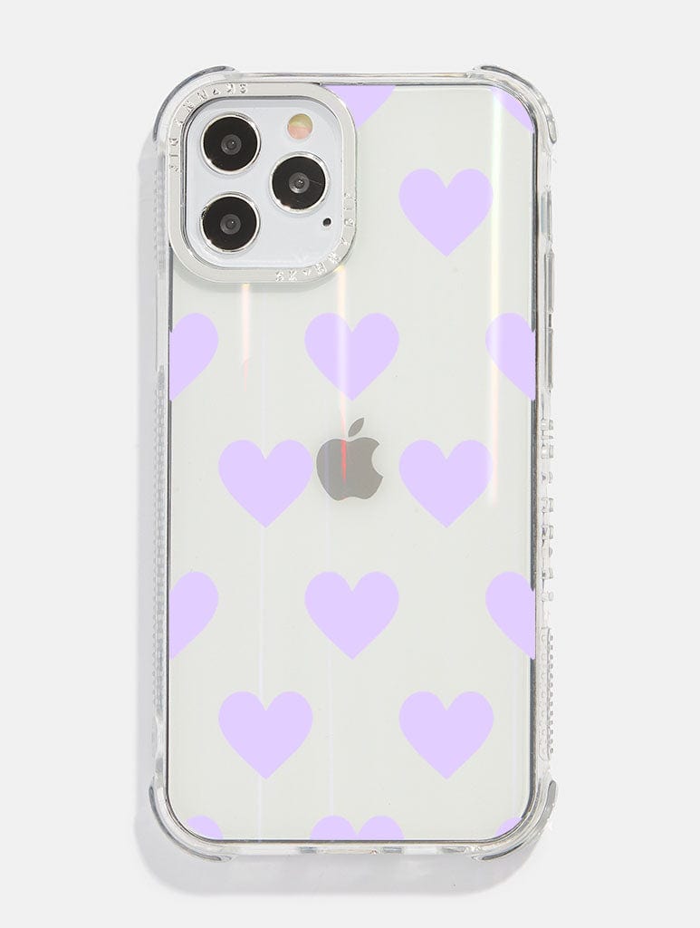 Lilac Heart Holo Shock iPhone Case Phone Cases Skinnydip London